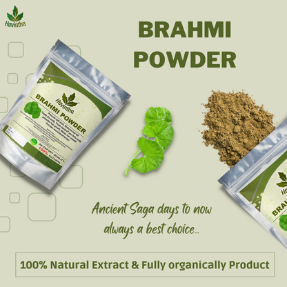 Havintha Natural Brahmi Powder for hair growth and Scalp Treatment - 8 oz | 0.5 lb | 227 gm