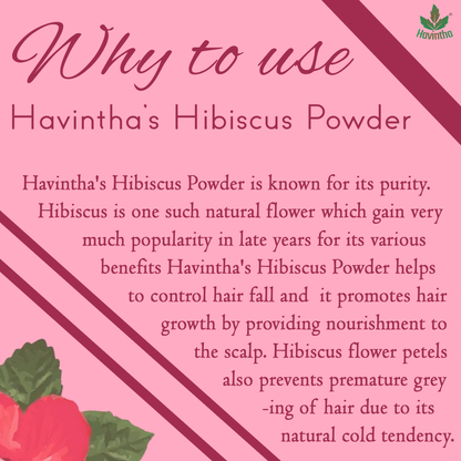 Havintha Natural Hibiscus Powder for Hair Growth &amp; Prevents Hair Fall - 8 oz | 0.5 lb | 227 gm