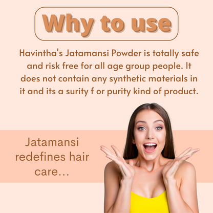 Havintha Natural Jatamansi Powder For Hair Growth - 3.5 oz | 0.2 lb | 100 gm