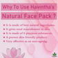 Havintha Face Pack for Skin Fairness Brightening Anti Aging Wrinkles Dark Circles Spots - 8 oz | 0.5 lb | 227 gm
