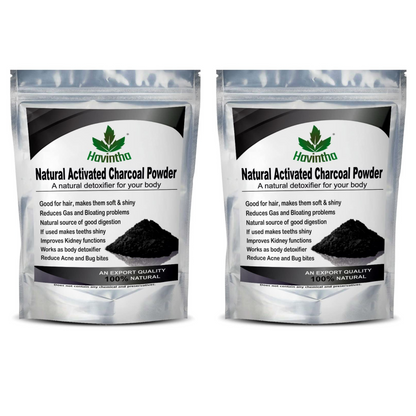 Havintha 100% Natural Activated Charcoal Powder for Skin, Face Pack, Removes Dead Skin and Natural Detoxifier for Your Body - 3.5oz | 0.2lb | 100g