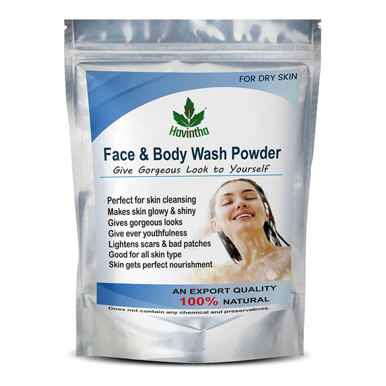 Havintha Natural Face and Body Wash Powder for All Skin Types - 8 oz | 0.5 lb | 227 gm