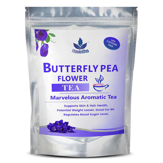 Havintha Natural Butterfly Pea Tea | Hot, Iced Butterfly Pea Flower Herbal Tea | Supports Skin & Hair Health - Vegan - Caffeine Free - 1.7 oz | 0.1 lb | 50 gm (100 Cups)