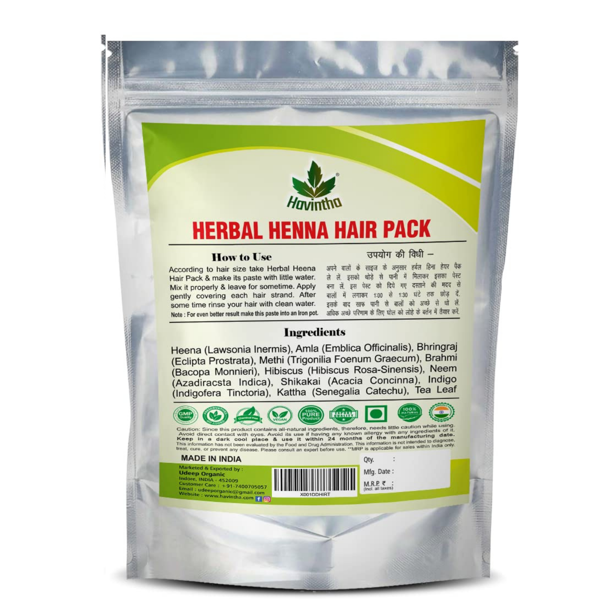 HERBAL MEHNDI POWDER 80g – manavkhadiherbal