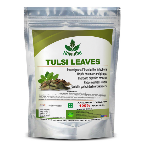 Havintha Natural Dried Tulsi Leaf for Immunity Booster Herbal Tea Pouch - 3.5 oz | 0.2 lb | 100 gm