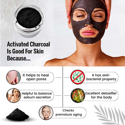 Havintha 100% Natural Activated Charcoal Powder for Skin, Face Pack, Removes Dead Skin and Natural Detoxifier for Your Body - 3.5oz | 0.2lb | 100g