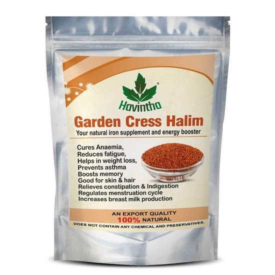 Havintha garden cress halim for asthma indigestion improves skin hair hemoglobin - 8 oz | 0.5 lb | 227 gm