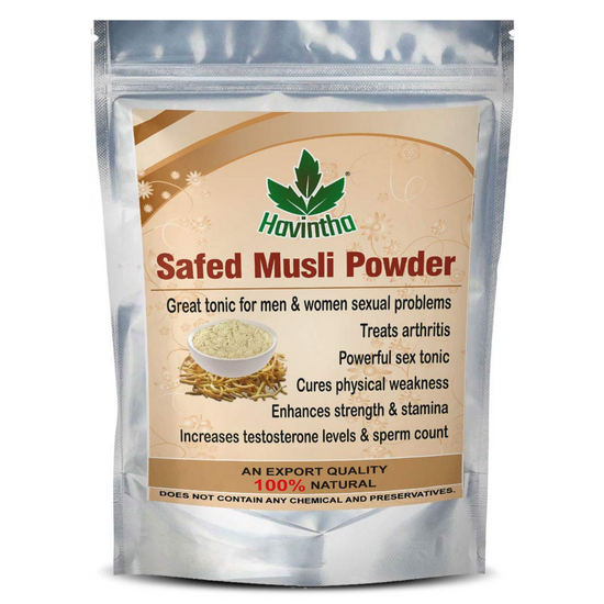 Havintha Natural Safed Musli Powder for Increasing Body Strength - 3.5 oz | 0.2 lb | 100 gm